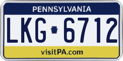 PA license plate LKG6712