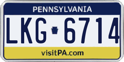 PA license plate LKG6714