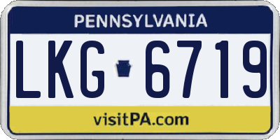 PA license plate LKG6719
