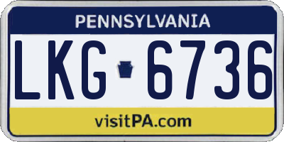 PA license plate LKG6736