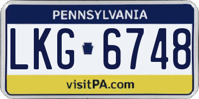 PA license plate LKG6748