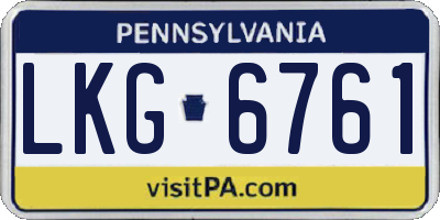 PA license plate LKG6761