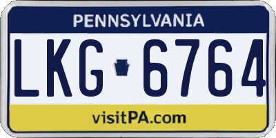 PA license plate LKG6764