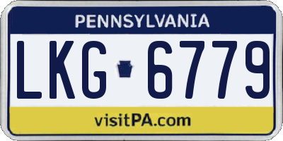PA license plate LKG6779