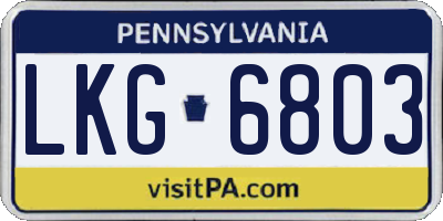 PA license plate LKG6803