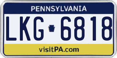 PA license plate LKG6818