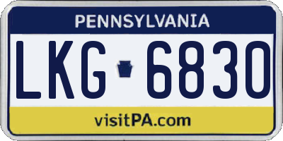 PA license plate LKG6830