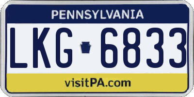 PA license plate LKG6833