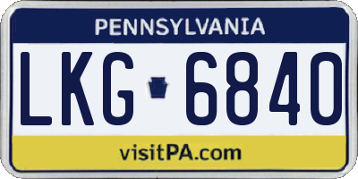 PA license plate LKG6840