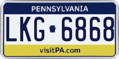 PA license plate LKG6868