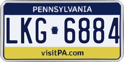PA license plate LKG6884