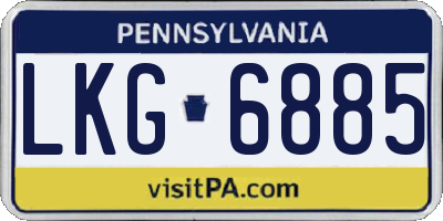 PA license plate LKG6885