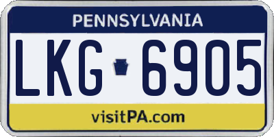 PA license plate LKG6905