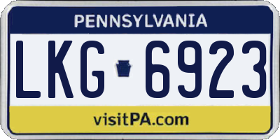 PA license plate LKG6923