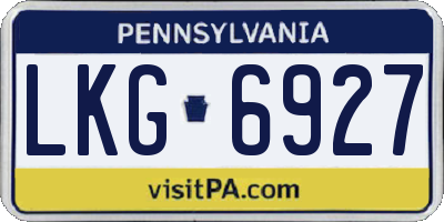 PA license plate LKG6927