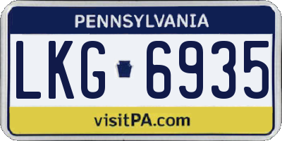 PA license plate LKG6935