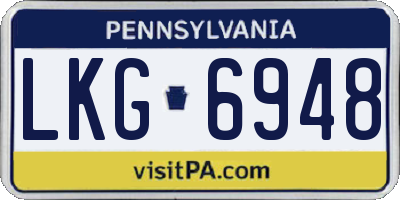 PA license plate LKG6948