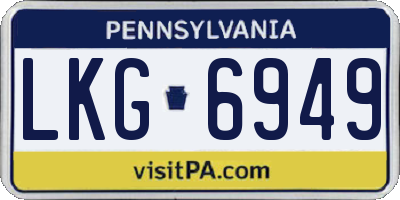 PA license plate LKG6949