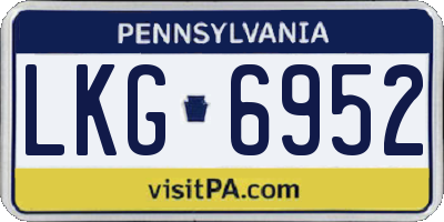 PA license plate LKG6952