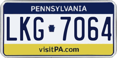 PA license plate LKG7064