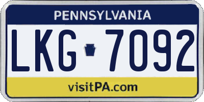 PA license plate LKG7092