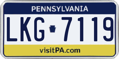 PA license plate LKG7119