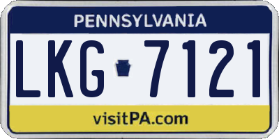 PA license plate LKG7121