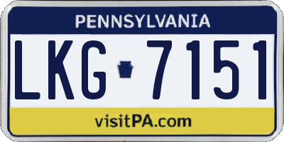PA license plate LKG7151