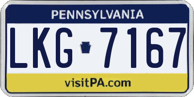 PA license plate LKG7167