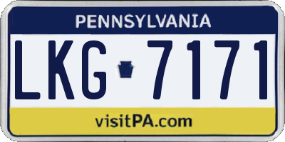 PA license plate LKG7171