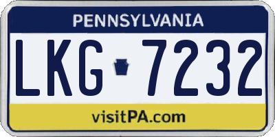 PA license plate LKG7232