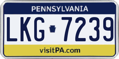 PA license plate LKG7239