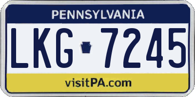 PA license plate LKG7245