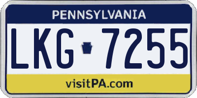 PA license plate LKG7255