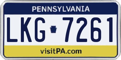 PA license plate LKG7261