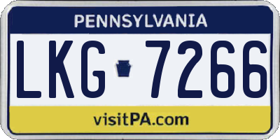 PA license plate LKG7266