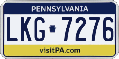 PA license plate LKG7276