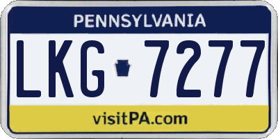 PA license plate LKG7277