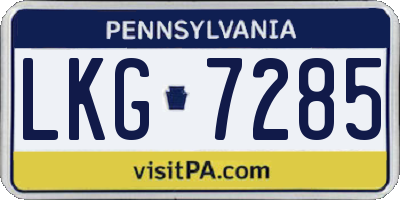PA license plate LKG7285