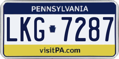 PA license plate LKG7287