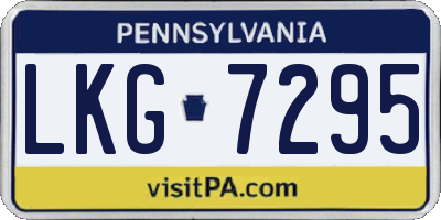 PA license plate LKG7295