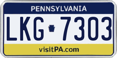 PA license plate LKG7303