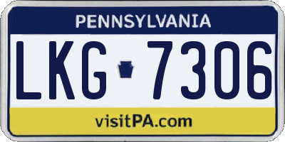 PA license plate LKG7306