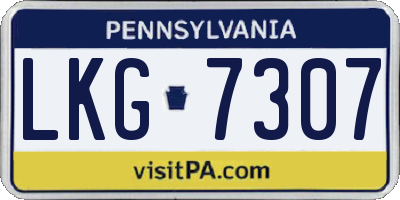 PA license plate LKG7307