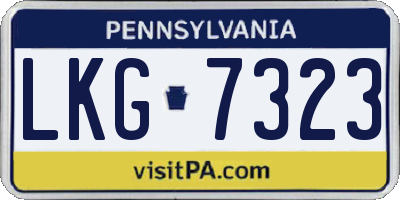 PA license plate LKG7323
