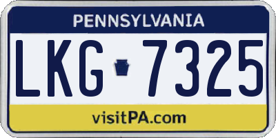 PA license plate LKG7325