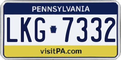 PA license plate LKG7332