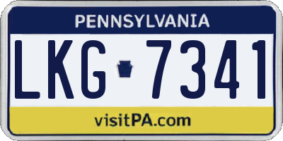 PA license plate LKG7341