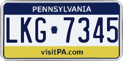 PA license plate LKG7345