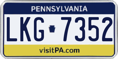 PA license plate LKG7352